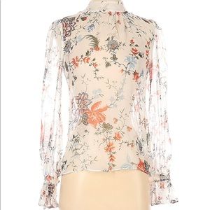 NWT ERDEM Long sleeve silk blouse
